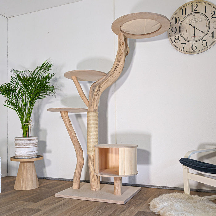 Naturkratzbaum 4604 Kratzbaum Natur Holz Design 175 cm hoch Katzenbaum