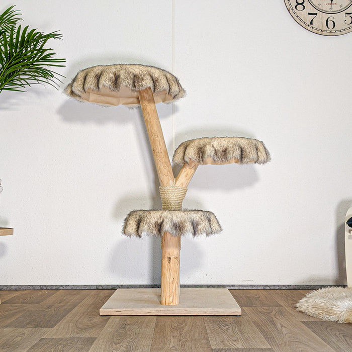 Naturkratzbaum 4606 Kratzbaum Natur Holz Design 114 cm hoch Katzenbaum