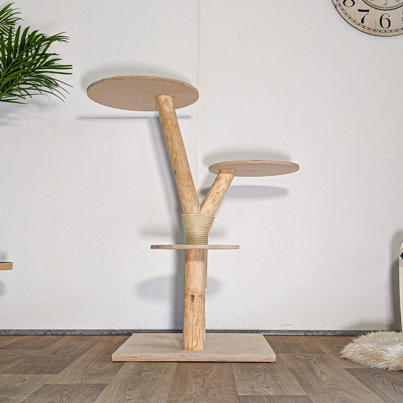 Naturkratzbaum 4606 Kratzbaum Natur Holz Design 114 cm hoch Katzenbaum