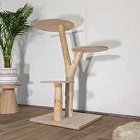Naturkratzbaum 4606 Kratzbaum Natur Holz Design 114 cm hoch Katzenbaum