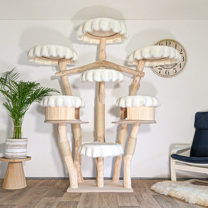 Naturkratzbaum 4607 Kratzbaum Natur Holz Design 205 cm hoch Katzenbaum