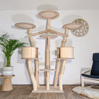 Naturkratzbaum 4607 Kratzbaum Natur Holz Design 205 cm hoch Katzenbaum