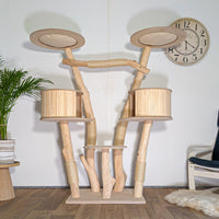 Naturkratzbaum 4608 Kratzbaum Natur Holz Design 170 cm hoch Katzenbaum