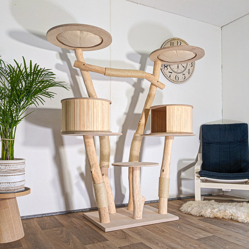 Naturkratzbaum 4608 Kratzbaum Natur Holz Design 170 cm hoch Katzenbaum