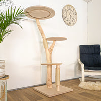 Naturkratzbaum 4610 Kratzbaum Natur Holz Design 150 cm hoch Katzenbaum