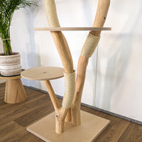 Naturkratzbaum 4611 Kratzbaum Natur Holz Design 158 cm hoch Katzenbaum