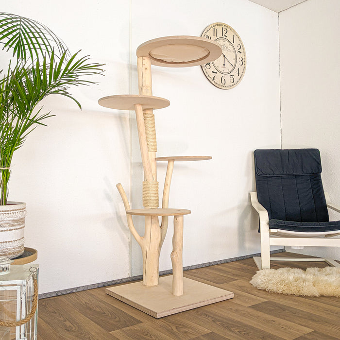 Naturkratzbaum 4612 Kratzbaum Natur Holz Design 160 cm hoch Katzenbaum