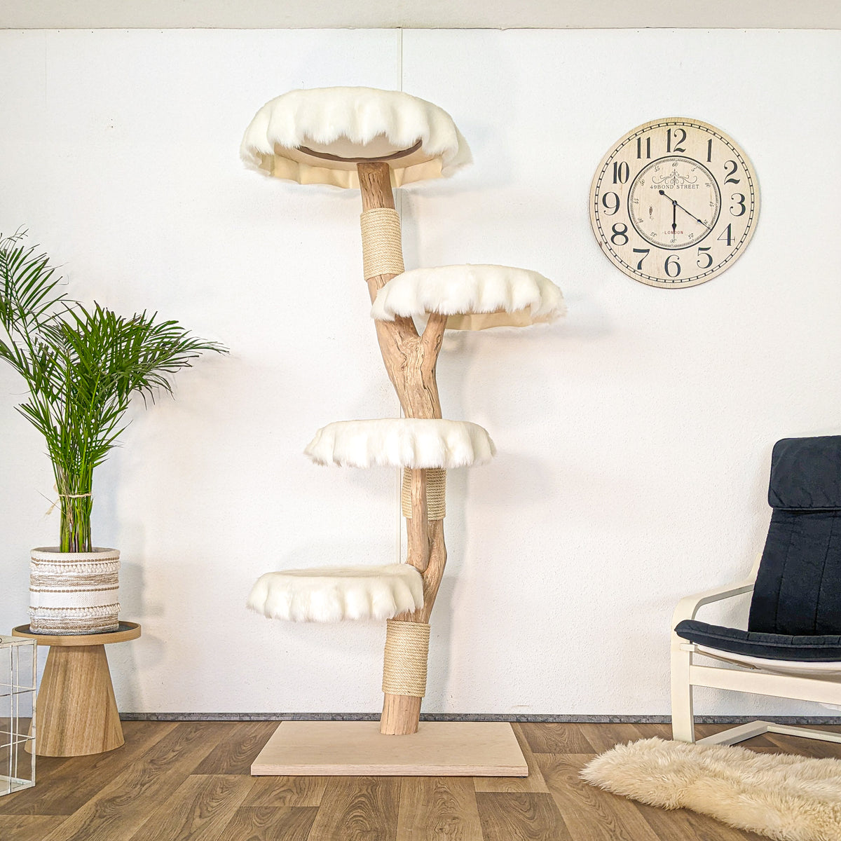 RESERVIERT + ÄNDERUNG - Naturkratzbaum 4613 Kratzbaum Natur Holz Design 190 cm hoch Katzenbaum