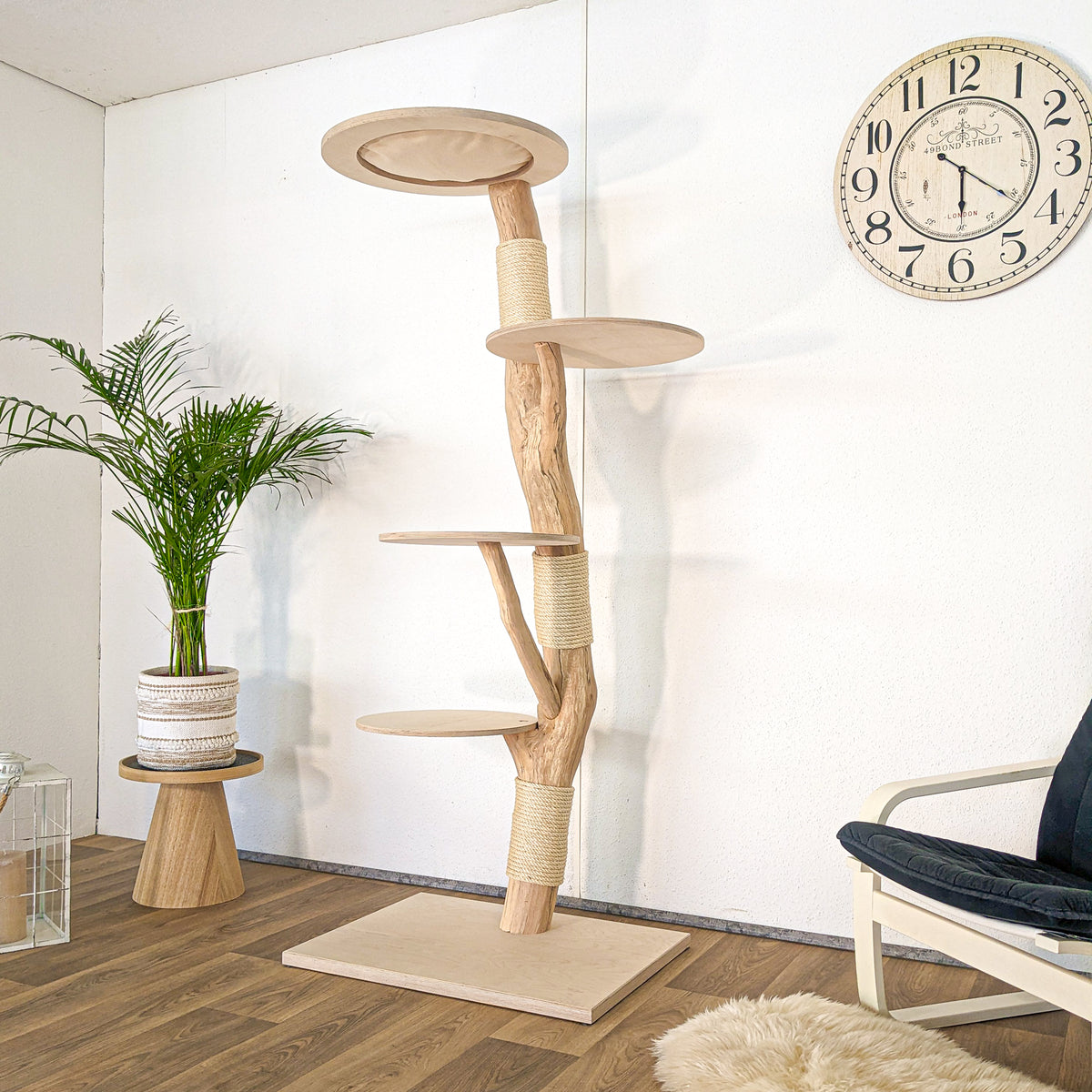 RESERVIERT + ÄNDERUNG - Naturkratzbaum 4613 Kratzbaum Natur Holz Design 190 cm hoch Katzenbaum