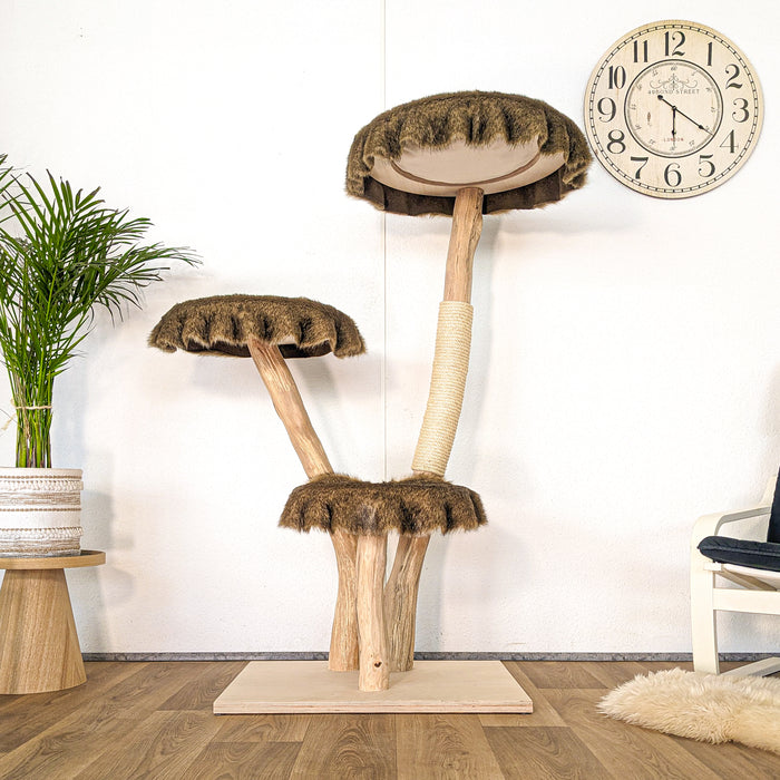 Naturkratzbaum 4614 Kratzbaum Natur Holz Design 150 cm hoch Katzenbaum