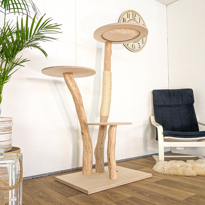 Naturkratzbaum 4614 Kratzbaum Natur Holz Design 150 cm hoch Katzenbaum