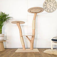 Naturkratzbaum 4615 Kratzbaum Natur Holz Design 147 cm hoch Katzenbaum