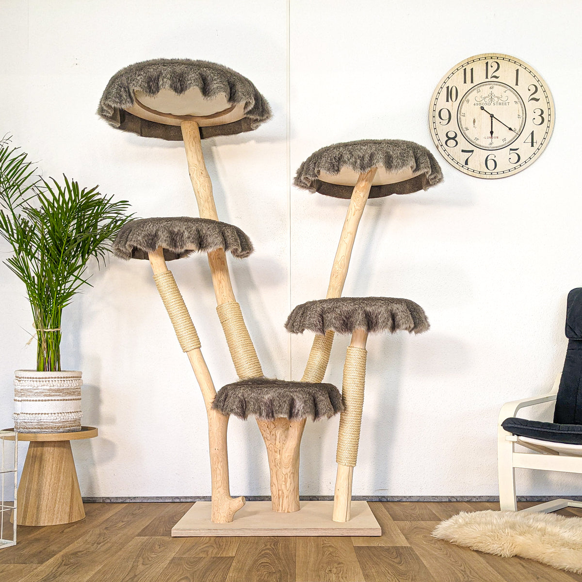 Naturkratzbaum 4617 Kratzbaum Natur Holz Design 175 cm hoch Katzenbaum