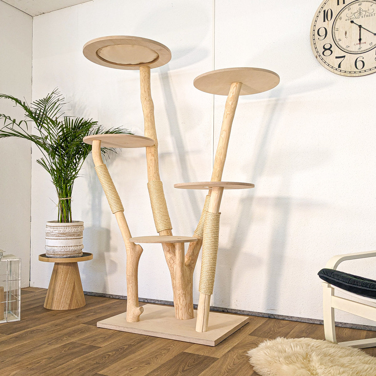 Naturkratzbaum 4617 Kratzbaum Natur Holz Design 175 cm hoch Katzenbaum