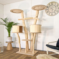 Naturkratzbaum 4618 Kratzbaum Natur Holz Design 180 cm hoch Katzenbaum