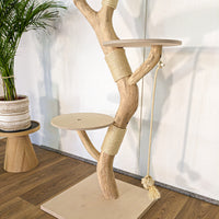 Naturkratzbaum 4619 Kratzbaum Natur Holz Design 185 cm hoch Katzenbaum
