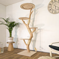 Naturkratzbaum 4619 Kratzbaum Natur Holz Design 185 cm hoch Katzenbaum