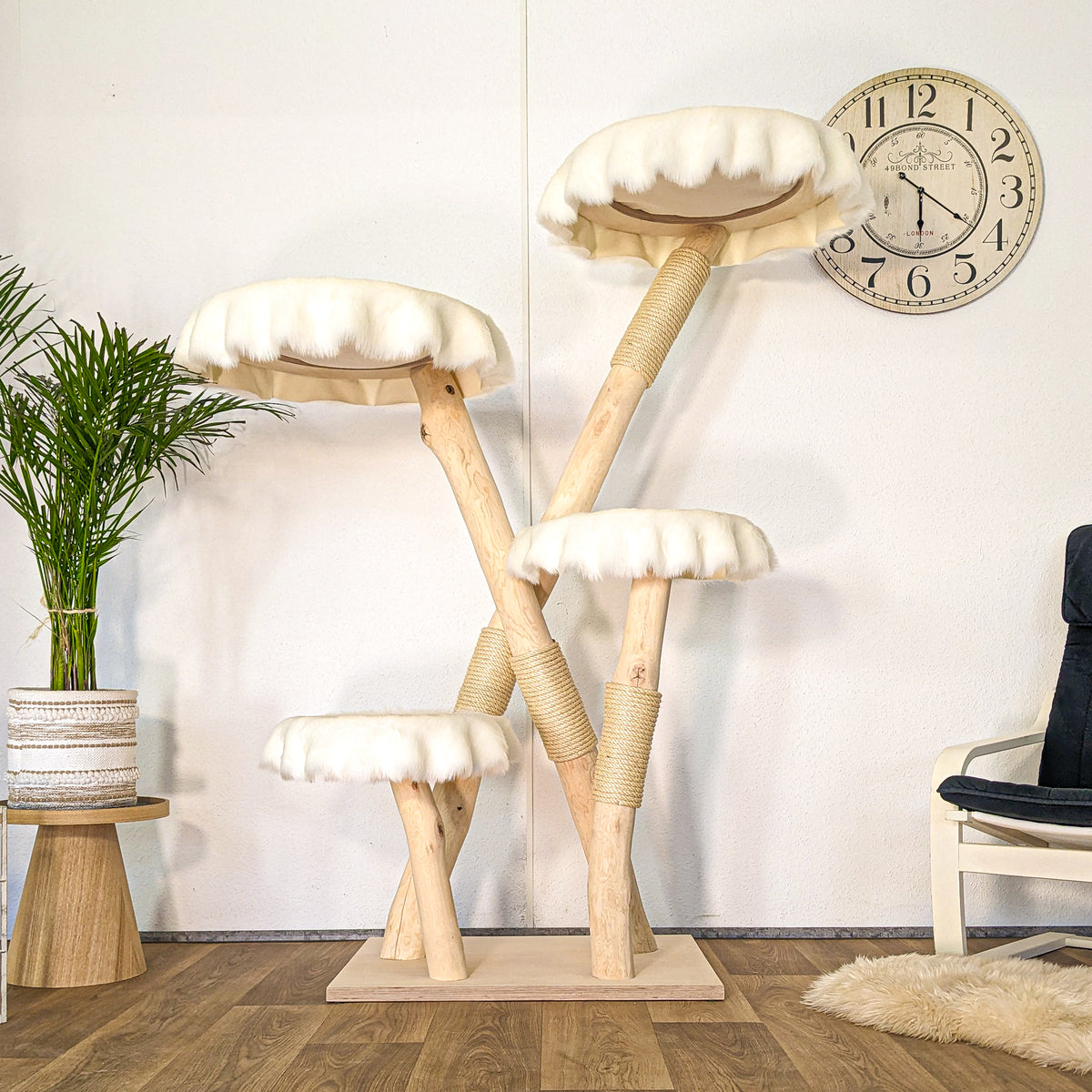 Naturkratzbaum 4620 Kratzbaum Natur Holz Design 170 cm hoch Katzenbaum