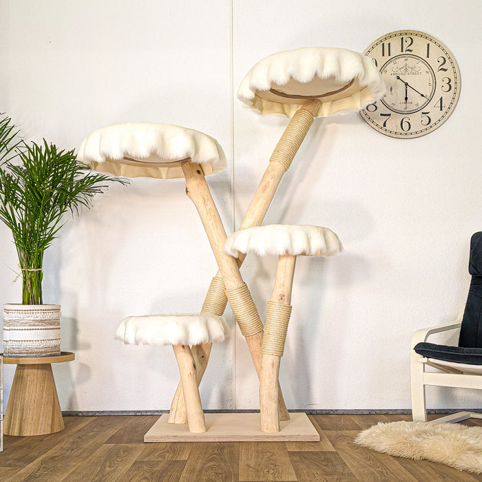 Naturkratzbaum 4620 Kratzbaum Natur Holz Design 170 cm hoch Katzenbaum