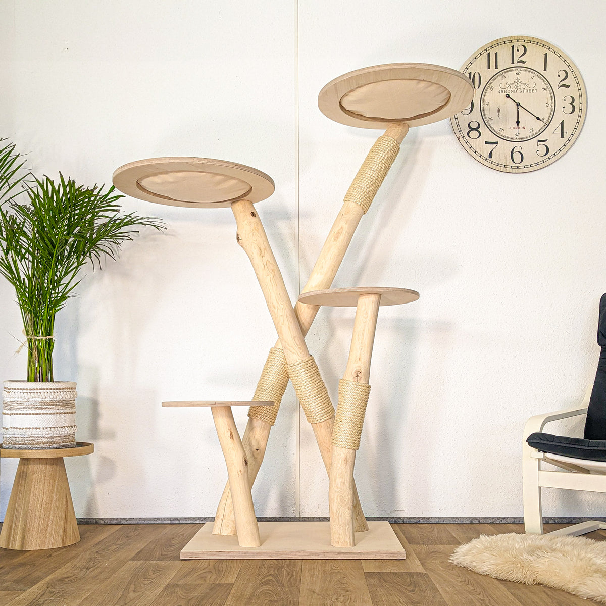 Naturkratzbaum 4620 Kratzbaum Natur Holz Design 170 cm hoch Katzenbaum