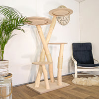 Naturkratzbaum 4620 Kratzbaum Natur Holz Design 170 cm hoch Katzenbaum