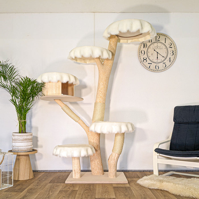 Naturkratzbaum 4622 Kratzbaum Natur Holz Design 200 cm hoch Katzenbaum