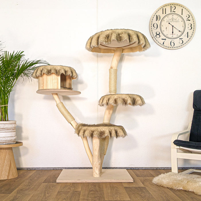 Naturkratzbaum 4623 Kratzbaum Natur Holz Design 152 cm hoch Katzenbaum