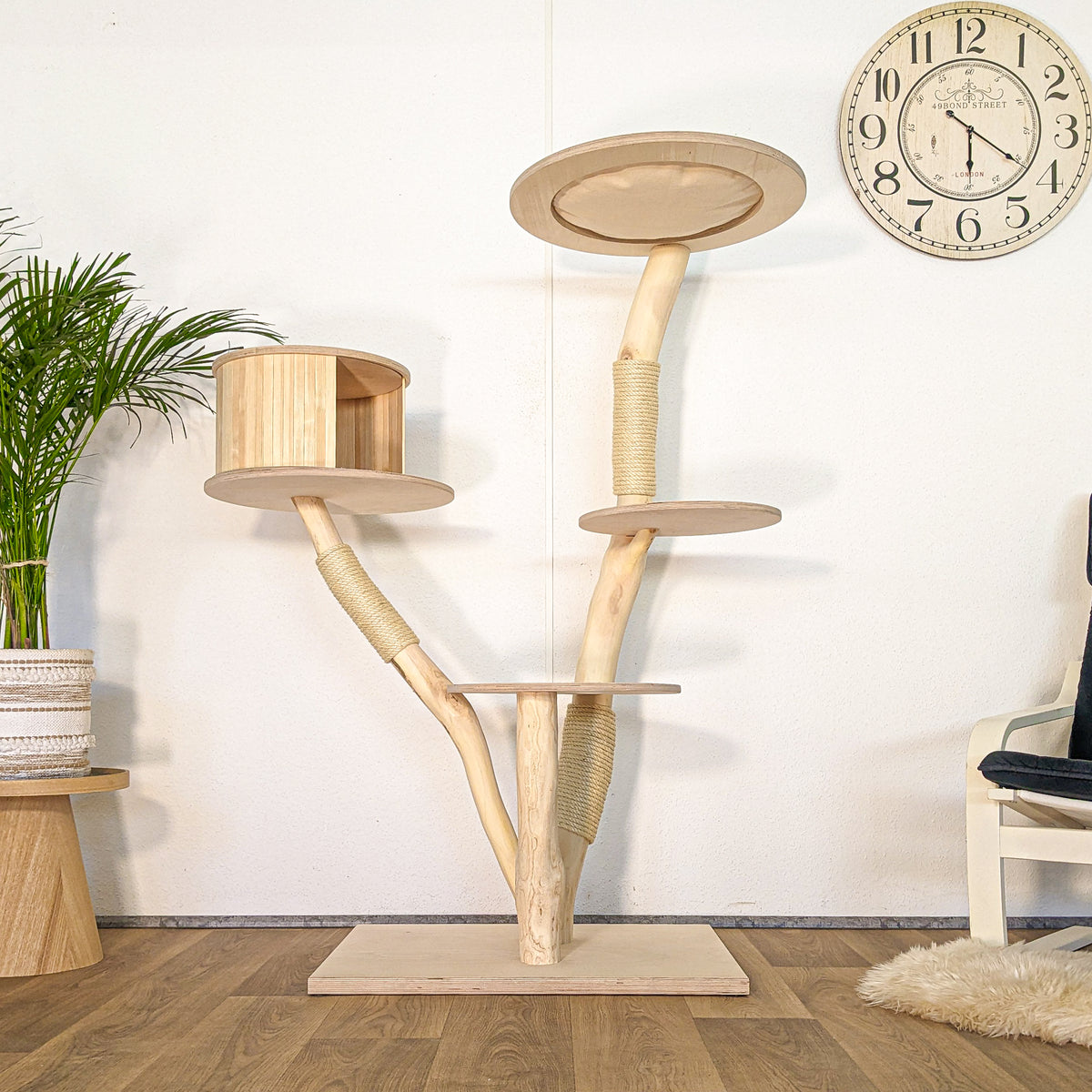 Naturkratzbaum 4623 Kratzbaum Natur Holz Design 152 cm hoch Katzenbaum