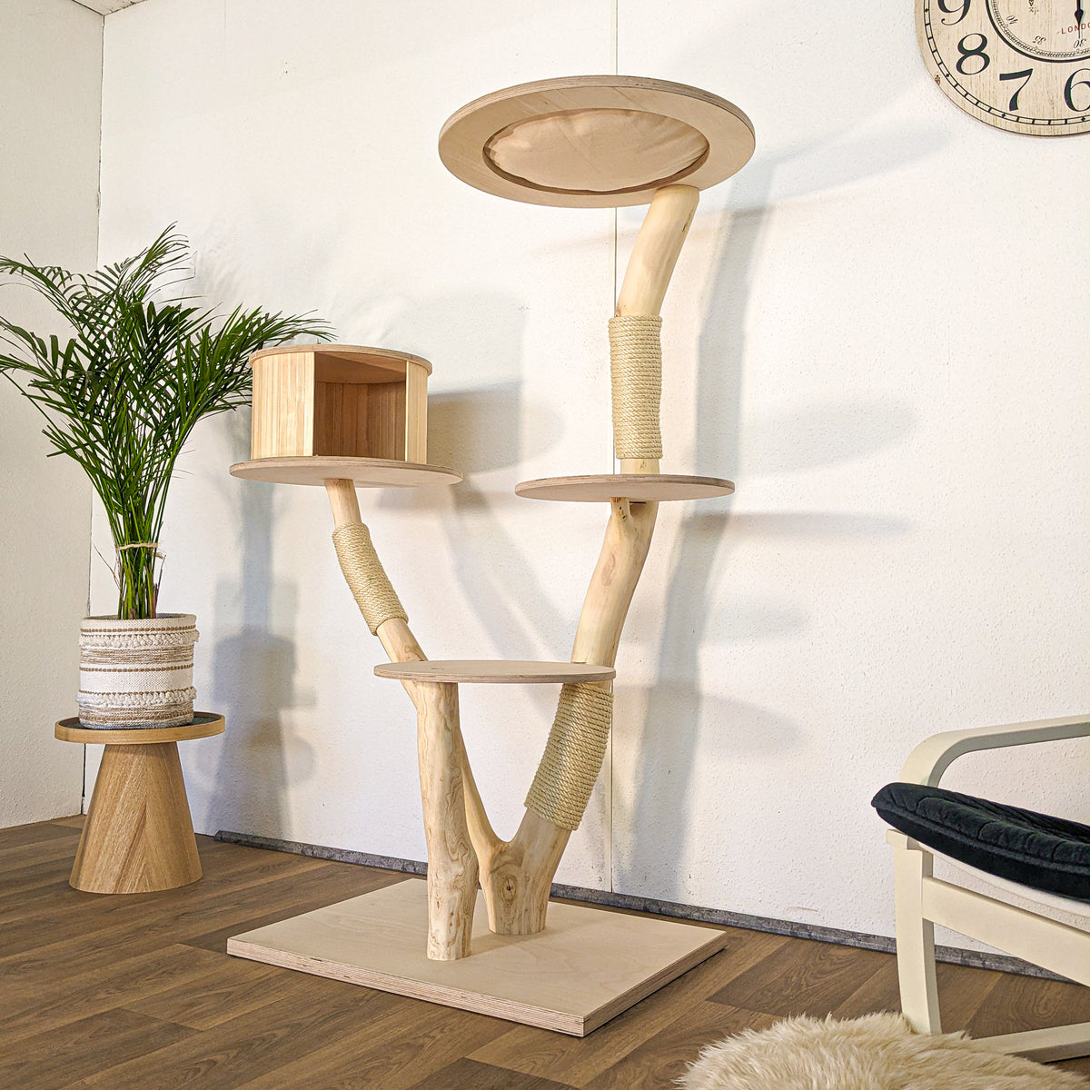 Naturkratzbaum 4623 Kratzbaum Natur Holz Design 152 cm hoch Katzenbaum