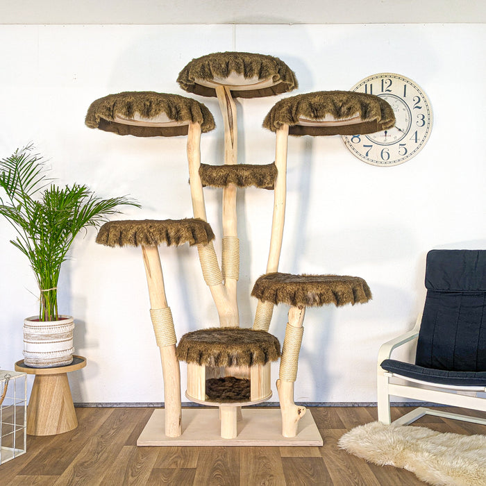 Naturkratzbaum 4625 Kratzbaum Natur Holz Design 205 cm hoch Katzenbaum