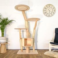 Naturkratzbaum 4626 Kratzbaum Natur Holz Design 174 cm hoch Katzenbaum