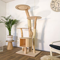 Naturkratzbaum 4626 Kratzbaum Natur Holz Design 174 cm hoch Katzenbaum
