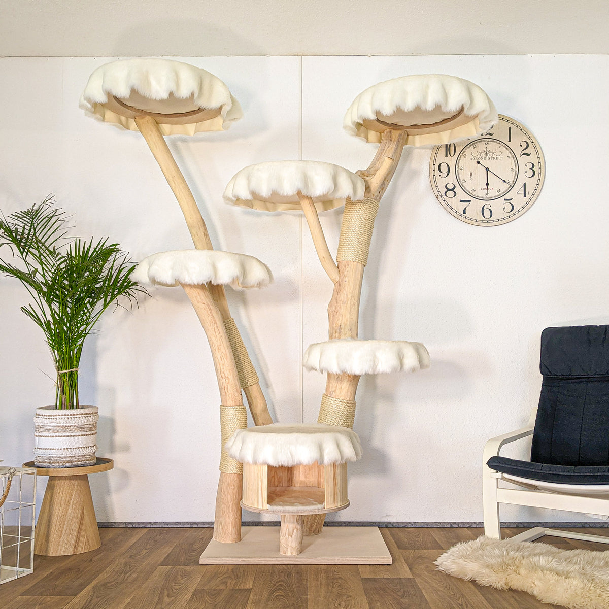 Naturkratzbaum 4627 Kratzbaum Natur Holz Design 200 cm hoch Katzenbaum