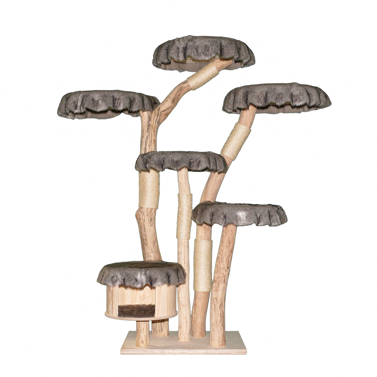 Naturkratzbaum 4628 Kratzbaum Natur Holz Design 195 cm hoch Katzenbaum