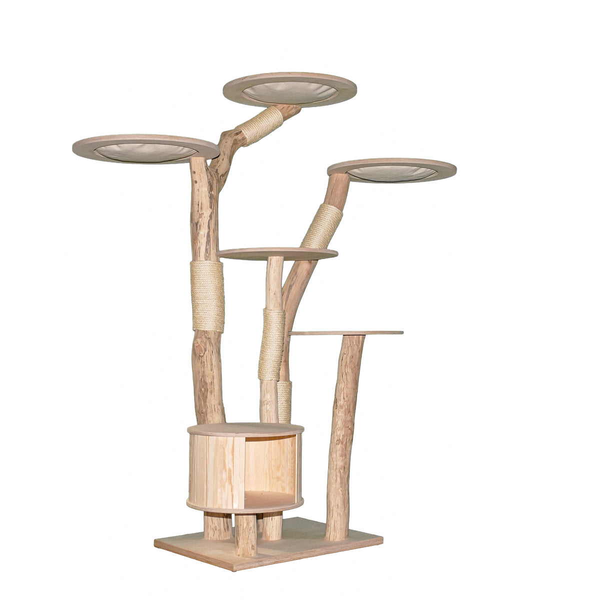 Naturkratzbaum 4628 Kratzbaum Natur Holz Design 195 cm hoch Katzenbaum