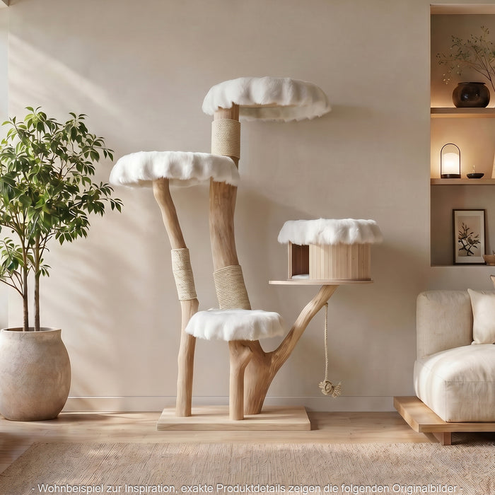 Naturkratzbaum 4629 Kratzbaum Natur Holz Design 173 cm hoch Katzenbaum