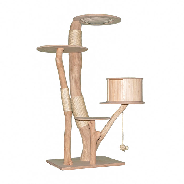 Naturkratzbaum 4629 Kratzbaum Natur Holz Design 173 cm hoch Katzenbaum