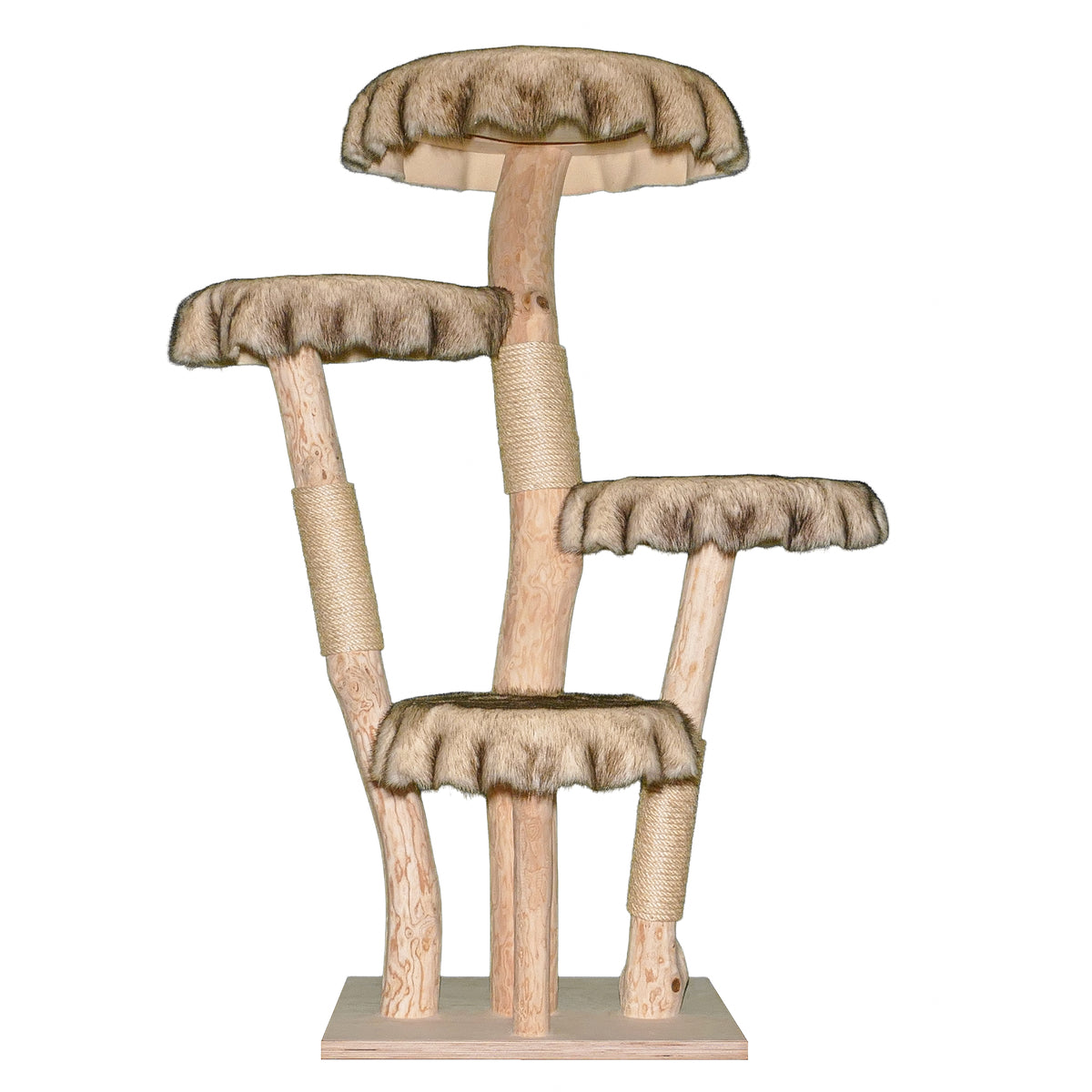 Naturkratzbaum 4630 Kratzbaum Natur Holz Design 155 cm hoch Katzenbaum
