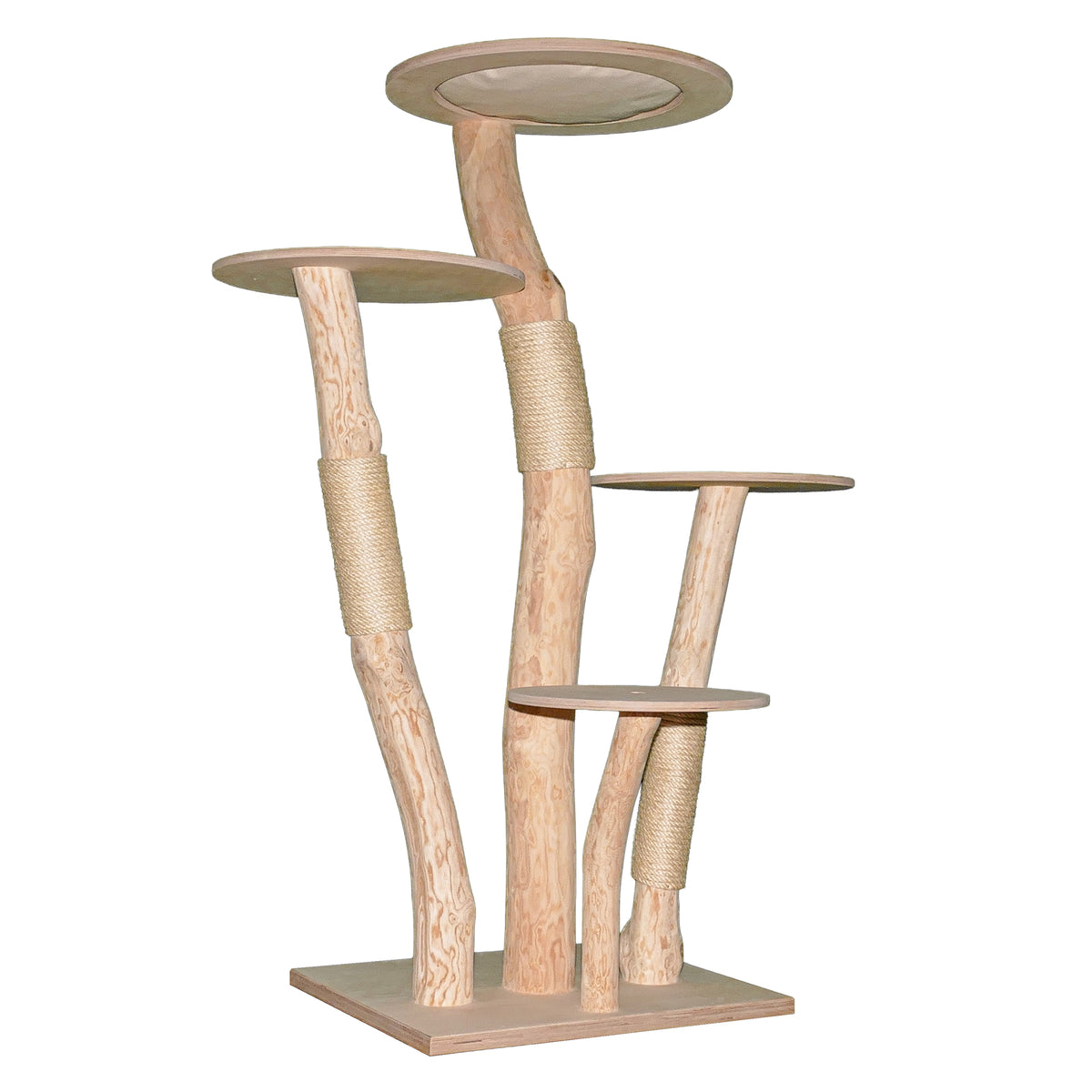 Naturkratzbaum 4630 Kratzbaum Natur Holz Design 155 cm hoch Katzenbaum