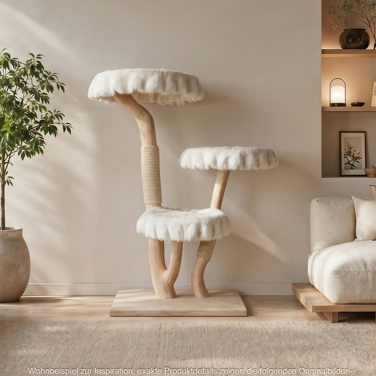 Naturkratzbaum 4631 Kratzbaum Natur Holz Design 135 cm hoch Katzenbaum