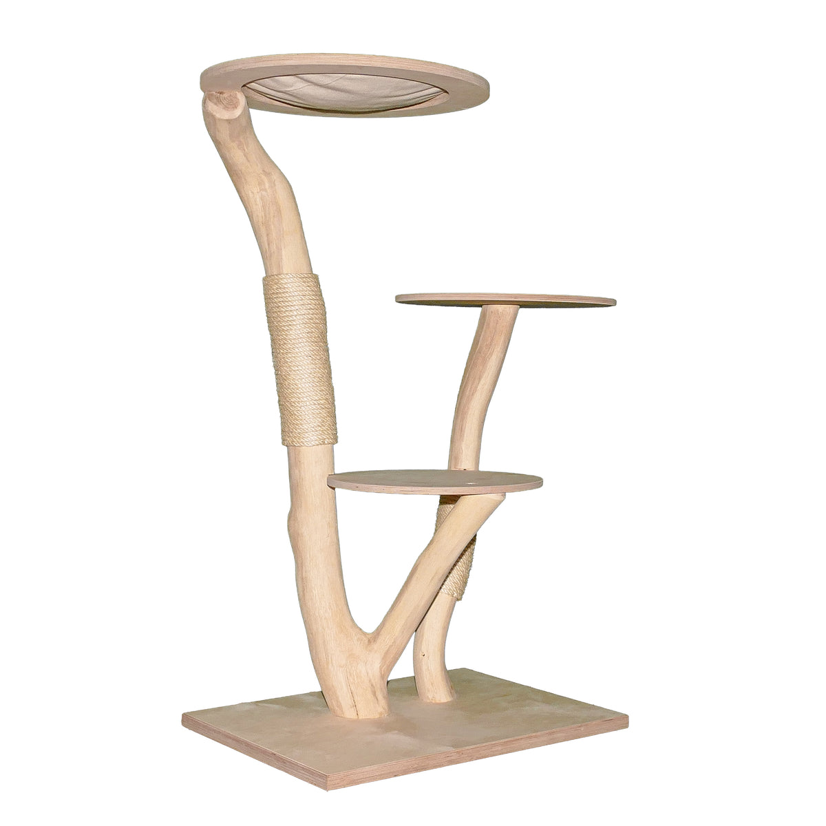 Naturkratzbaum 4631 Kratzbaum Natur Holz Design 135 cm hoch Katzenbaum