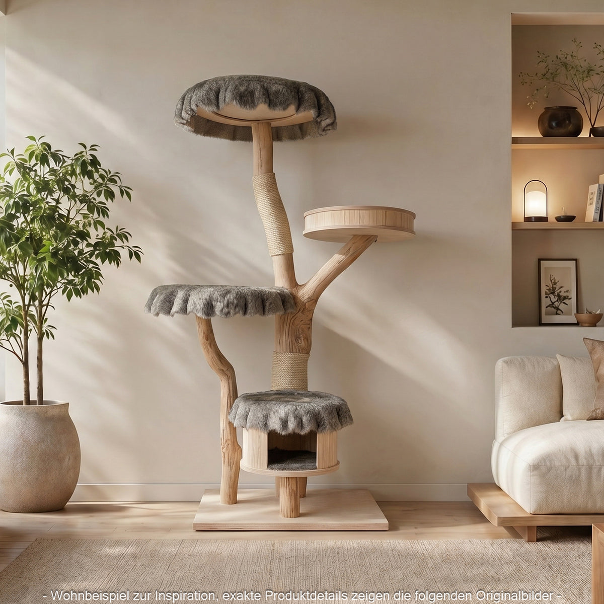 Naturkratzbaum 4632 Kratzbaum Natur Holz Design 175 cm hoch Katzenbaum