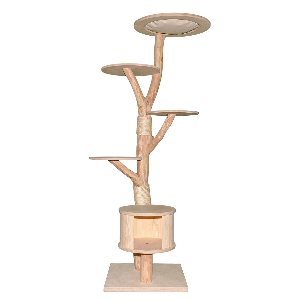 Naturkratzbaum 4633 Kratzbaum Natur Holz Design 190 cm hoch Katzenbaum