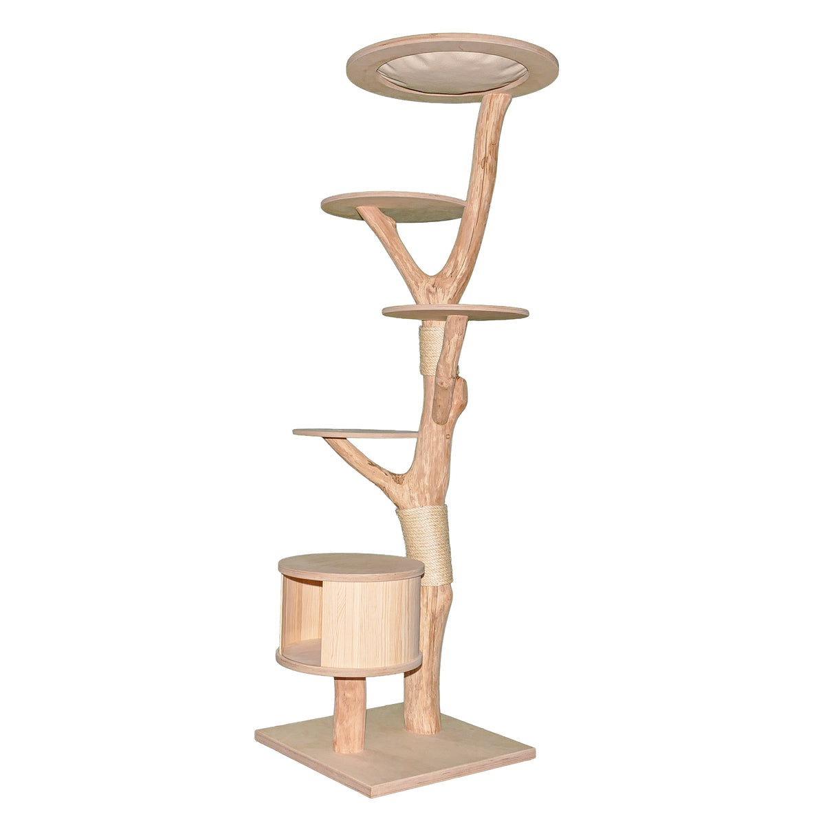 Naturkratzbaum 4633 Kratzbaum Natur Holz Design 190 cm hoch Katzenbaum