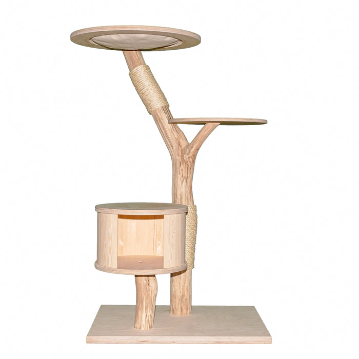 Naturkratzbaum 4635 Kratzbaum Natur Holz Design 135 cm hoch Katzenbaum