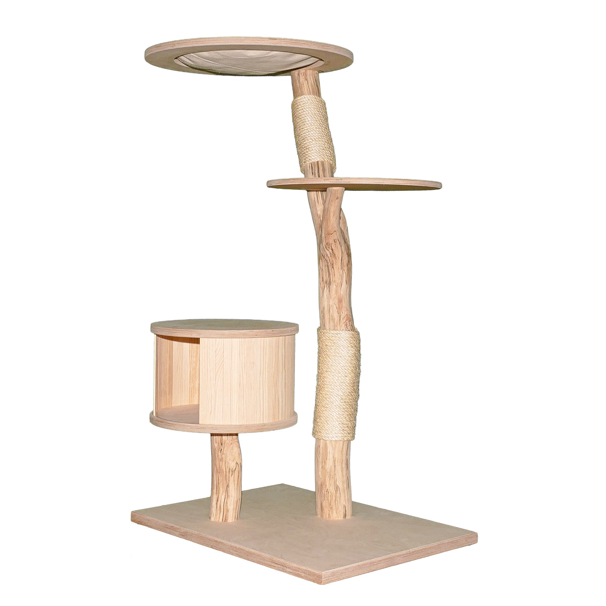 Naturkratzbaum 4635 Kratzbaum Natur Holz Design 135 cm hoch Katzenbaum
