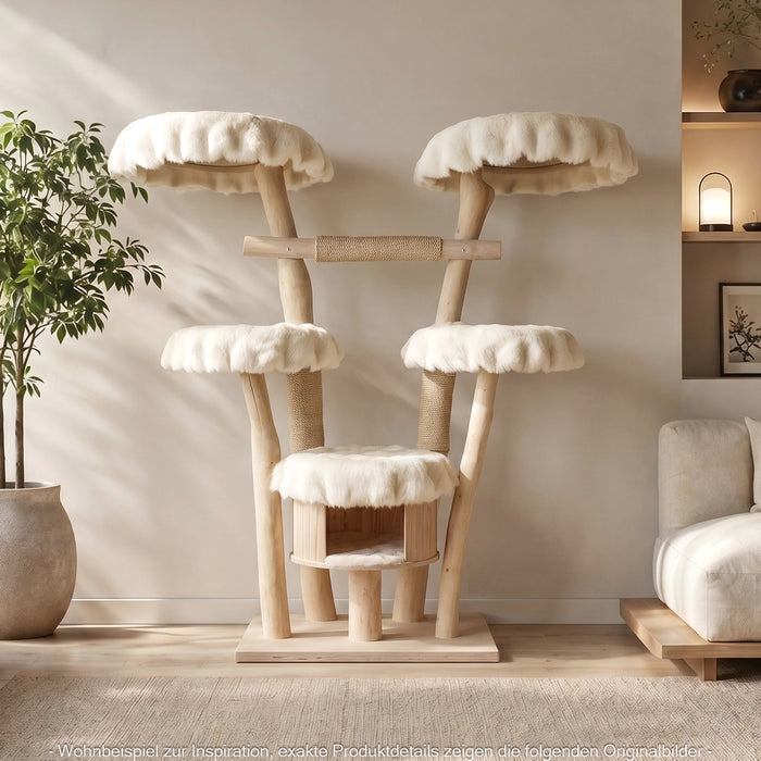 Naturkratzbaum 4636 Kratzbaum Natur Holz Design 155 cm hoch Katzenbaum