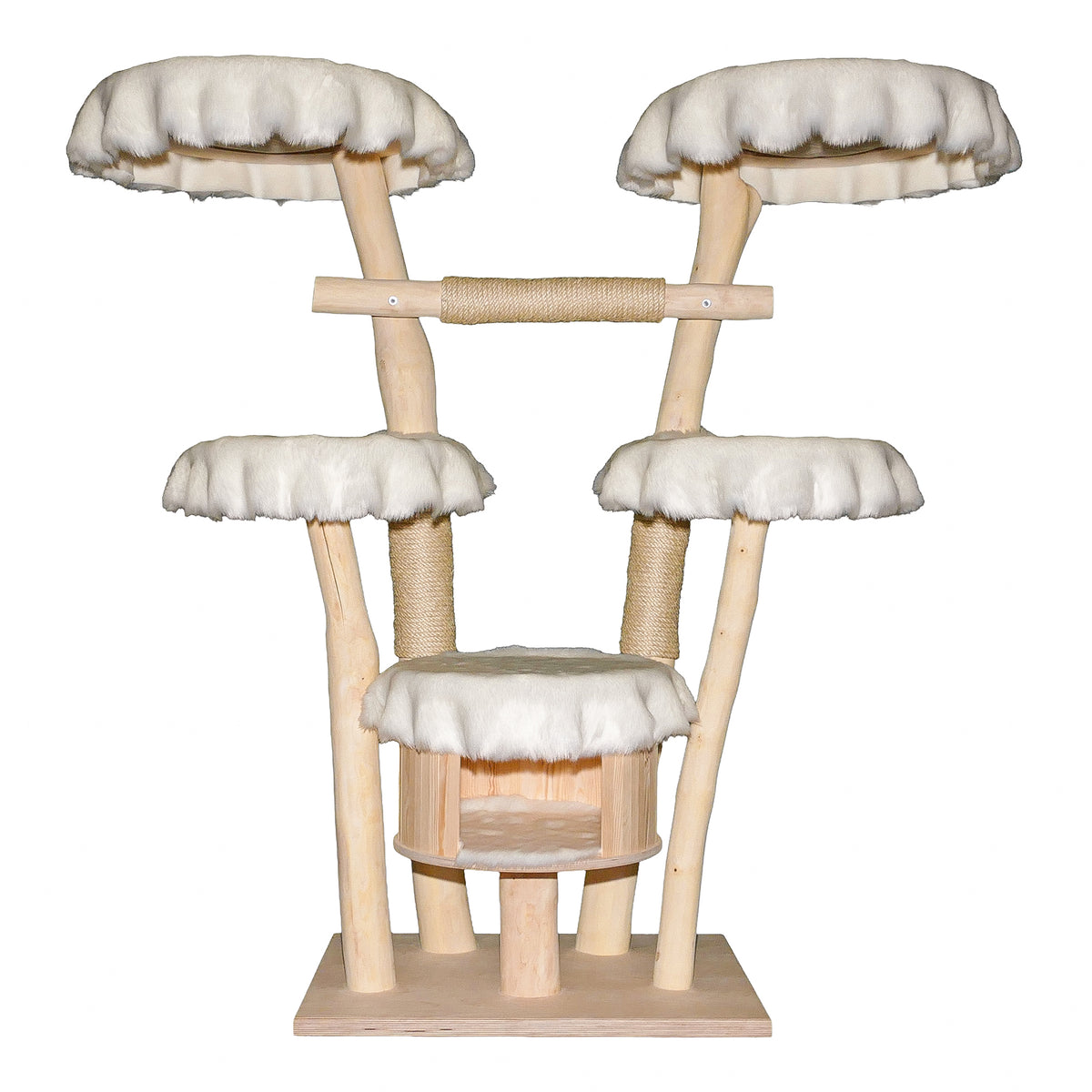 Naturkratzbaum 4636 Kratzbaum Natur Holz Design 155 cm hoch Katzenbaum