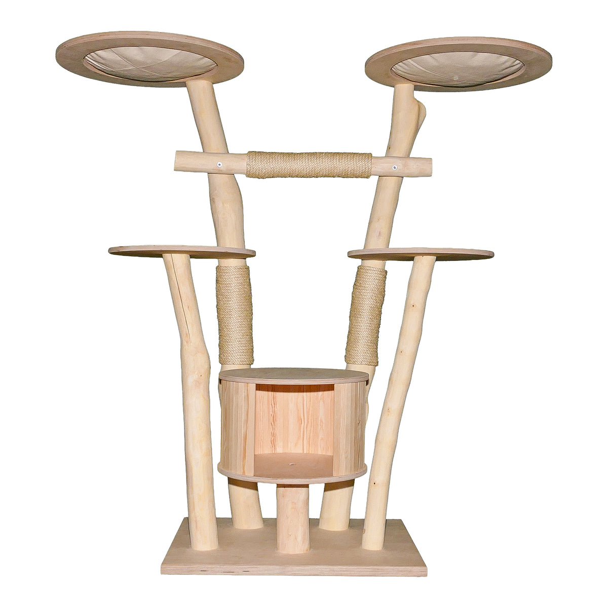 Naturkratzbaum 4636 Kratzbaum Natur Holz Design 155 cm hoch Katzenbaum