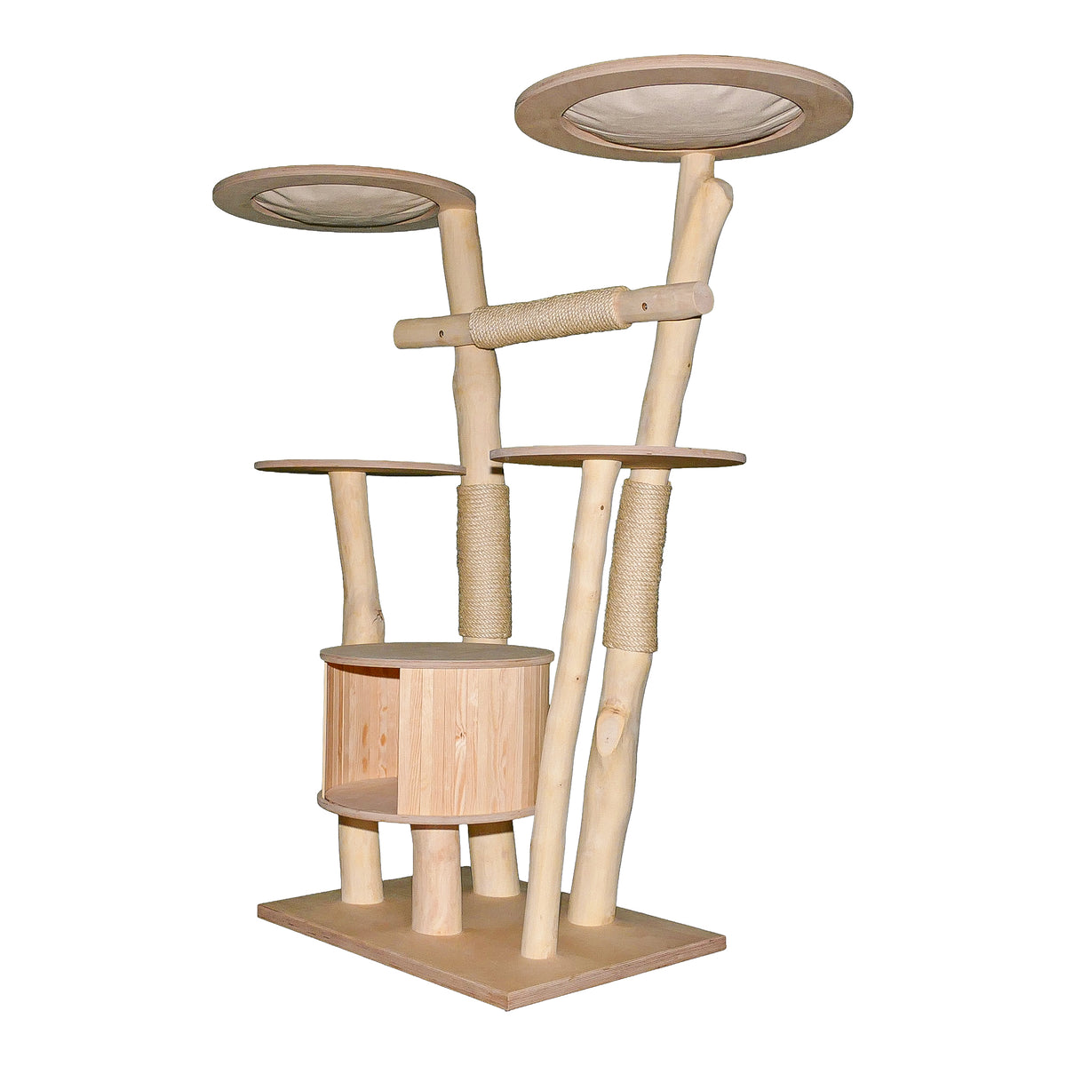 Naturkratzbaum 4636 Kratzbaum Natur Holz Design 155 cm hoch Katzenbaum